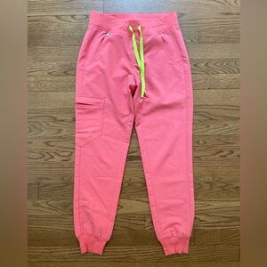 FIGS women’s Zamora jogger scrub pants Hot Coral XXSP